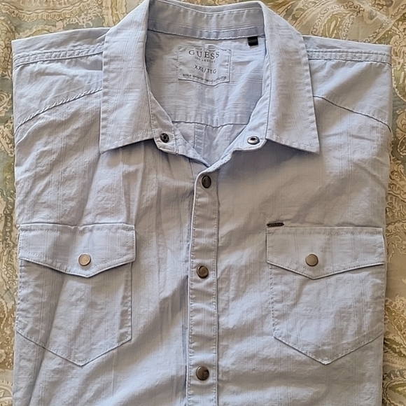 GUESS TEXTURED COTTON SHIRT - Picture 1 of 9